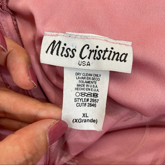 Miss Cristina Pink Lace Overlay Maxi Dress - Picture 3 of 7